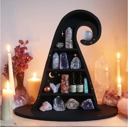 Shelf for Crystals Stone Essential Oil Small Plant and Art-Wall Room Gothic Witchy Decor Rustic Wooden Hanging Floating Shelves
