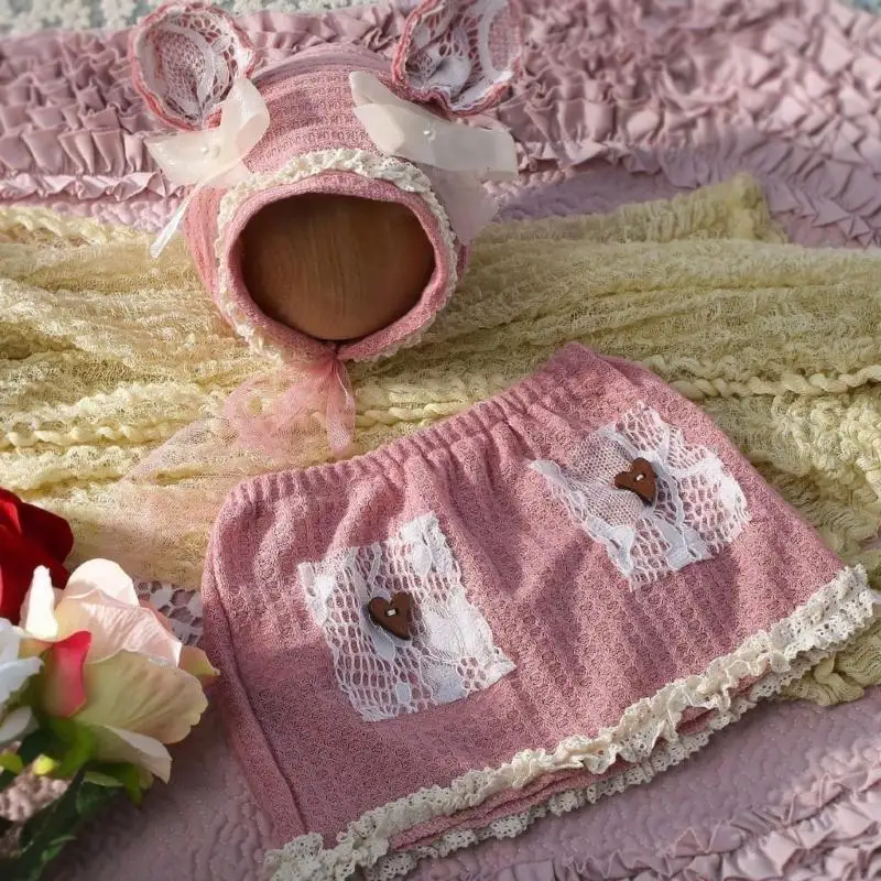 

Baby Photography Props Skirt and Bear Ear Bonnet Hat Outfit Photo Clothes