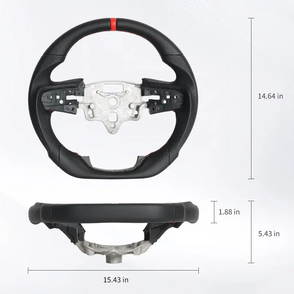 Heated Full Leather Steering Wheel Red Stitch Without Paddle Holes For GMC SIERRA 1500/2500/3500 2020-2021 Car Accessories