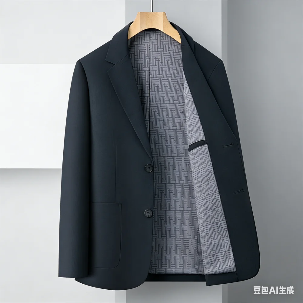 

Новый мужской пиджак 2026 года: гладкая ткань, высококачественная защита от сминания и устойчивость к деформации.