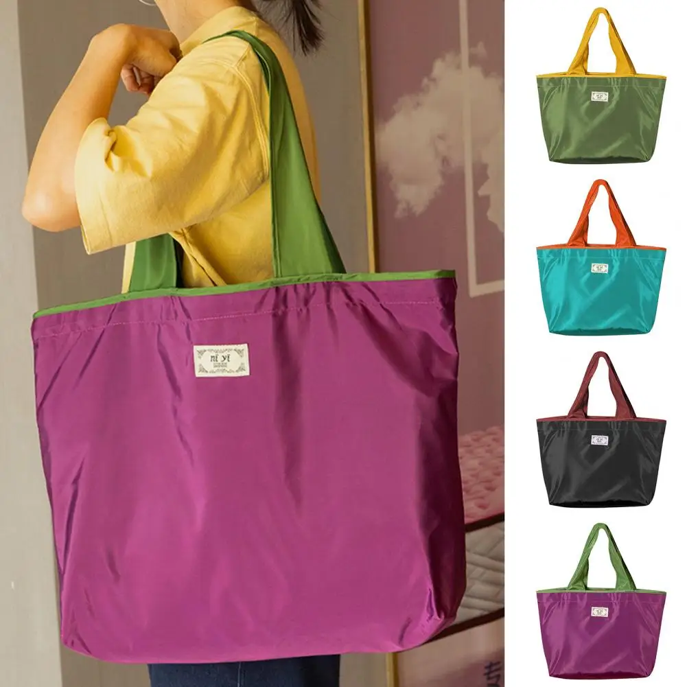 

Сумка для покупок, Складная Водонепроницаемая легкая нейлоновая многоразовая сумка для продуктов на шнурке, вместительные сумки через плечо