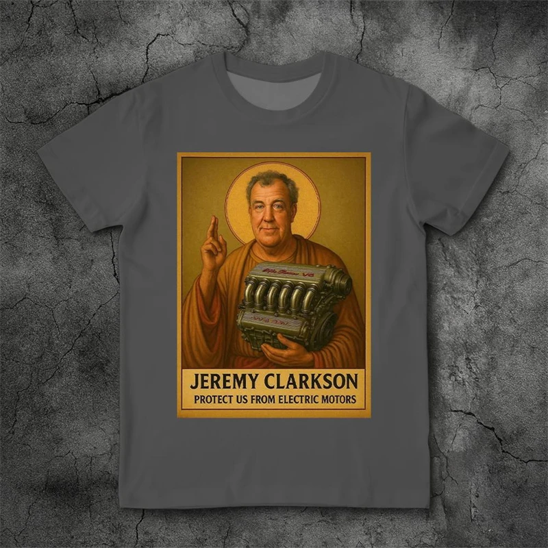 Jeremy Clarkson Protect Us From Electric Motors Top Gear Lustiges Meme-Grafik-T-Shirt, Unisex, lässig, locker, kurzärmelig