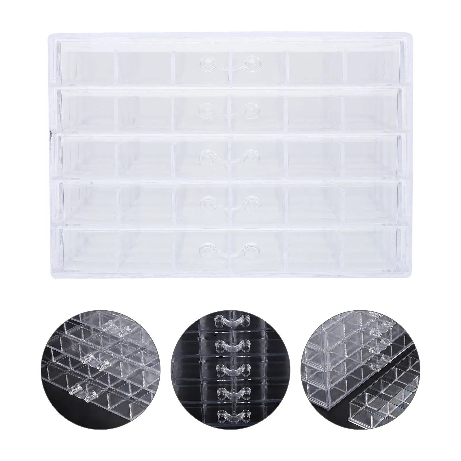 5-Tier Nail Diamond Storage Box Fashionable Lightweight Nail Art Case Container for Manicure Accessories Rhinestone Gems Earring