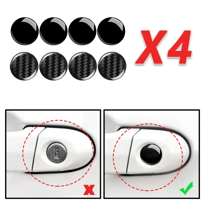 

4Pcs Car Door Keyhole Cover Sticker Universal Car Door Lock Keyhole Protection Stickers Protector Car Decals Auto Accessories