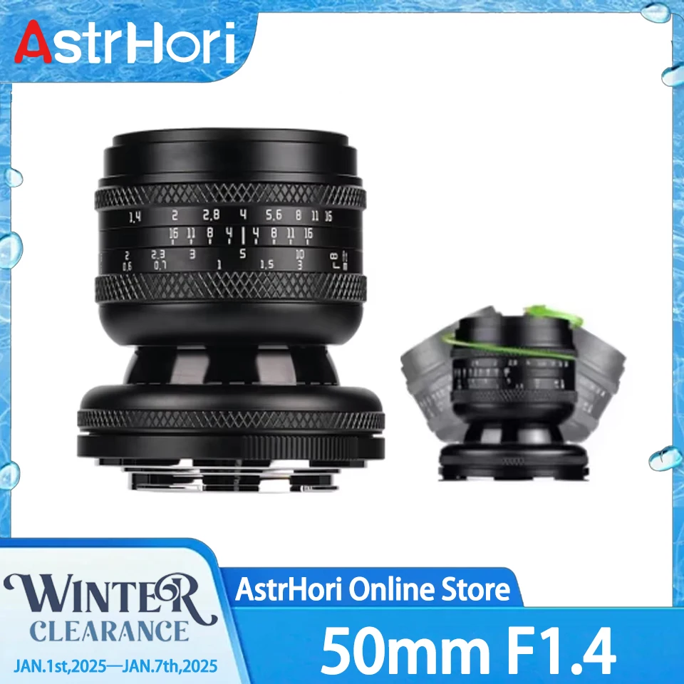 AstrHori 50mm F1.4 Full Frame Manual Focus Lightweight Design Tilt-Shift Focus Lens for Nikon Z/Canon RF/Fujifilm X/Sony E