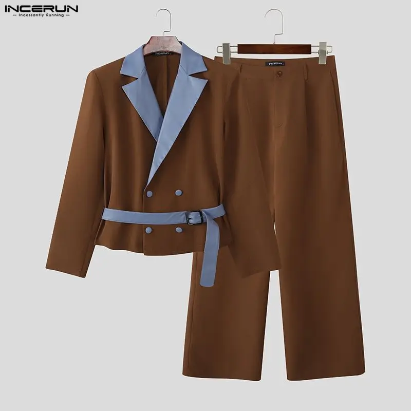 INCERUN Men Sets Patchwork Lon - Men Fashion Elegant บทวิจารณ์และราคา