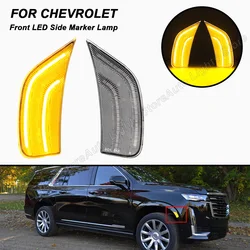 For Chevrolet Tahoe Suburban 2021-2022 LED Side Marker Lights 2PCS For Cadillac Escalade ESV For GMC Yukon XL Front Bumper Lamps
