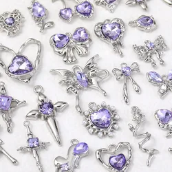 Wholesale Y2K Purple Accessories DIY Pendant Necklace Bracelet Earring Women Girl Fashion Luxury Jewelry Female Gift