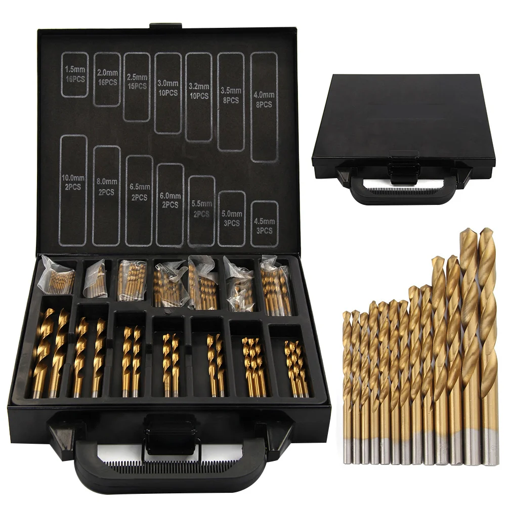 99 قطعة 1.5 مللي متر-10 مللي متر Hss نيتريد التيتانيوم المغلفة عدة حفر لقم الدقة للهندسة ورشة العمل المنزلية والصناعية #5