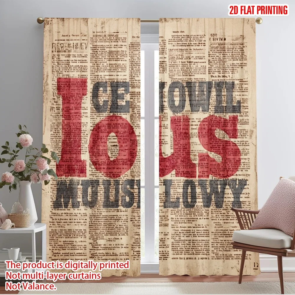 2pcs,2D plane printing Print Curtains Jesus loves you8 Durable 100% Polyester Fabric (without rod) All Seasons Use for Bedroom,