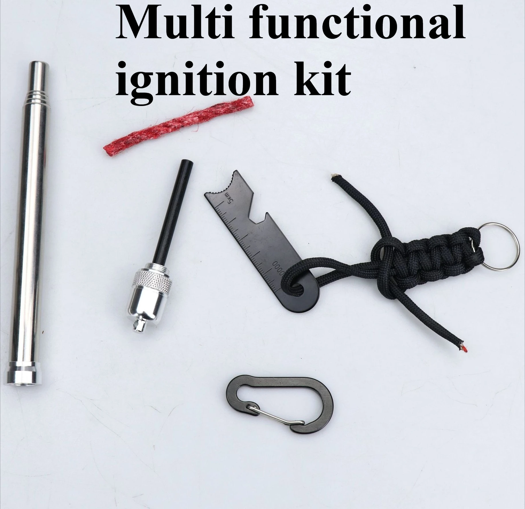 

2 Set Outdoor Portable Multifunctional Blowtorch with Medicine Compartment Flint Scraper Magnesium Rod Camping Fire Set