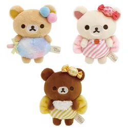 Rilakkuma Candy Plush Keychain Korilakkuma Chairoikogu Funny Amusement Park Kawaii Cute Women Bag Keychains Key Chain Keyring