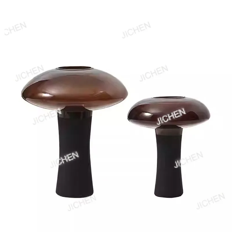 

Легкая роскошная высококачественная стеклянная ваза в форме гриба для декора гостиной, украшение для прихожей, столешницы, обеденного стола, конференц-стола