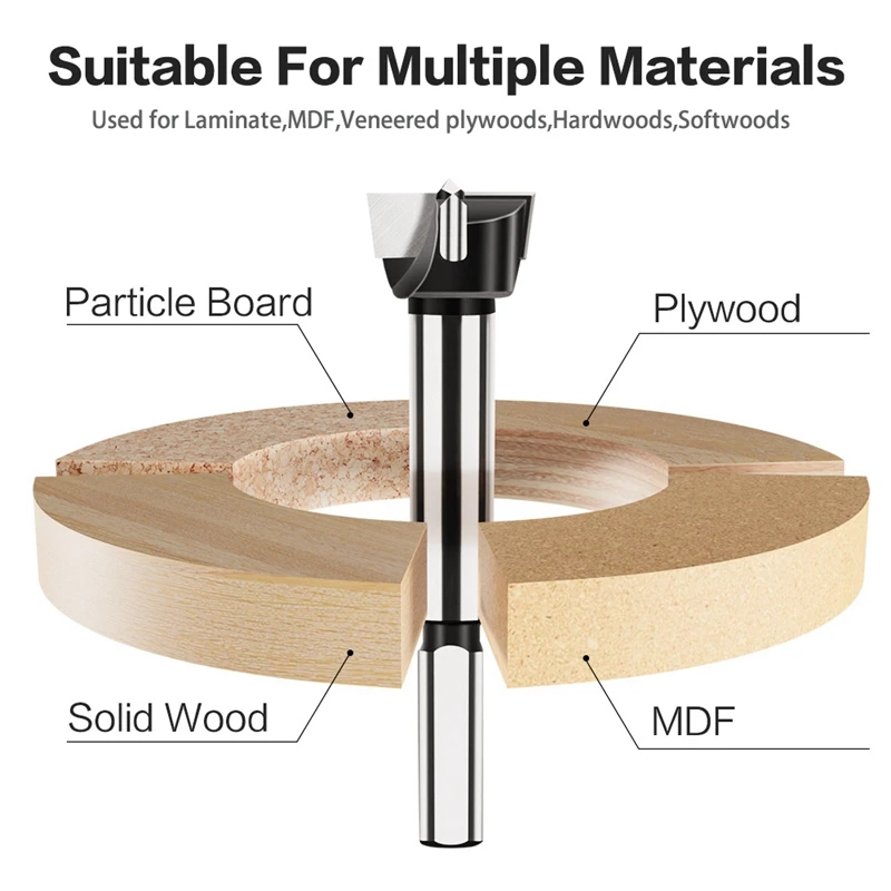 Triangular Shank Carbide Wood Drill Bits Wood Hole Opener Hinge Hole Opening Tool Flat Wing Drill