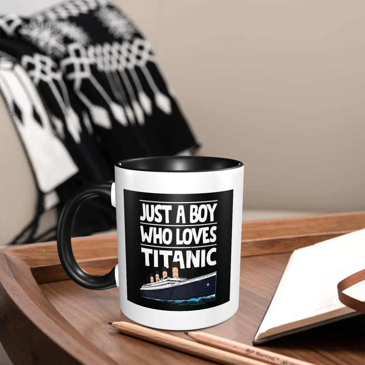 Just A Boy Who Loves Titanic Titanic Ship Gift For Boys Kids Mug Ceramic Coffee Cups Tea Mugs Milk Cup Drinkware Gift for Unisex