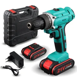 21V Impact Cordless Drill Power Tools Wireless Drills Rechargeable Drill Set for Electric Screwdriver Battery Driller Tool