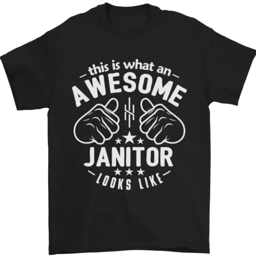 This Is What an Awesome Janitor Looks Like Mens T-Shirt 100% Cotton