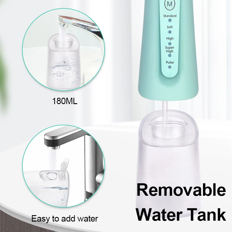 Irrigateur buccal Portable, jet d'eau, détartreur dentaire électrique à domicile, élimination des pierres de nettoyage, buses de 180ML, ensemble cadeau pour Couple adulte