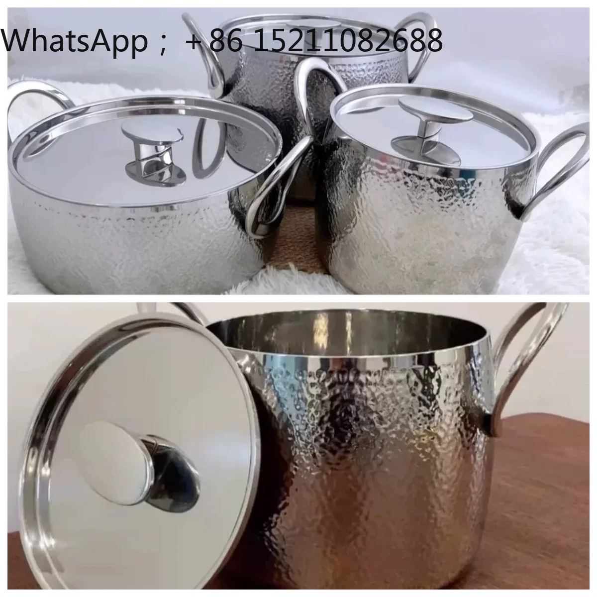 SCY small apartment kitchen high-end 18/22/24 cm hammer pattern extra thick stainless steel soup pot
