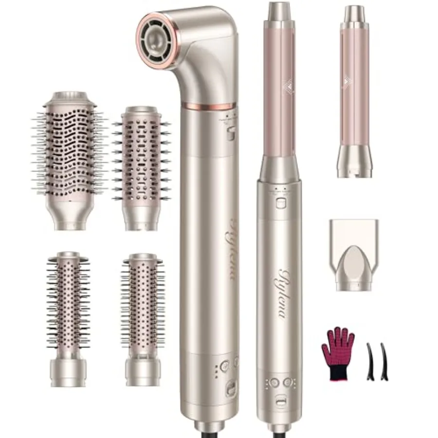 

Deluxe 8-in-1 Air Styler Pro 2025 Hair Dryer Brush for Fast Drying Auto Curling Smoothing Volumizing 8 Attachable Heads 110 000
