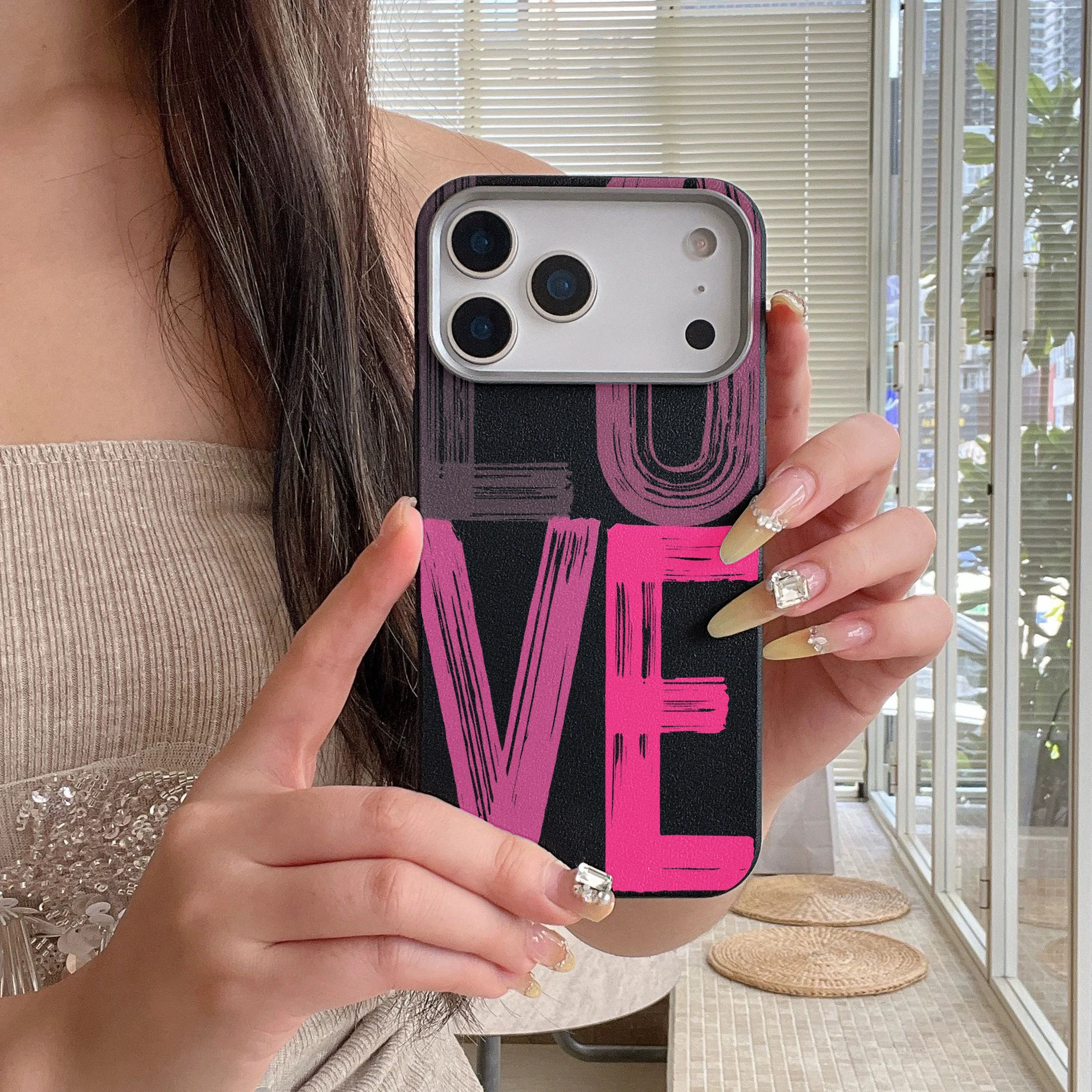 Minimalismus LOVE Buchstaben Hülle für iPhone 16 15 Pro Max Hüllen iPhone 17 11 12 13 ProMax 14 15 16 Plus 8 XS XR Stoßfeste TPU Abdeckung – Detail 13