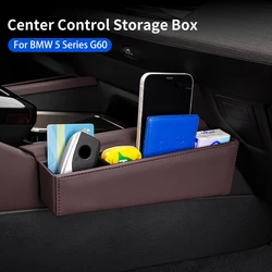 For BMW 5 Series G60 2024 Car Center Console Organizer Central Seat Side Storage Box For Keys Phone Holder Interior Accessories