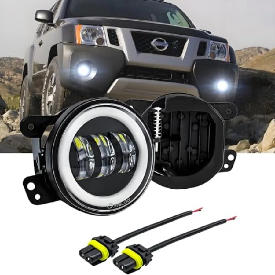 

Комплект противотуманных фар для Nissan Frontier Xterra 2001-2004, передние бамперные фары для бездорожья с ДХО и функцией поворотника (желтый свет)