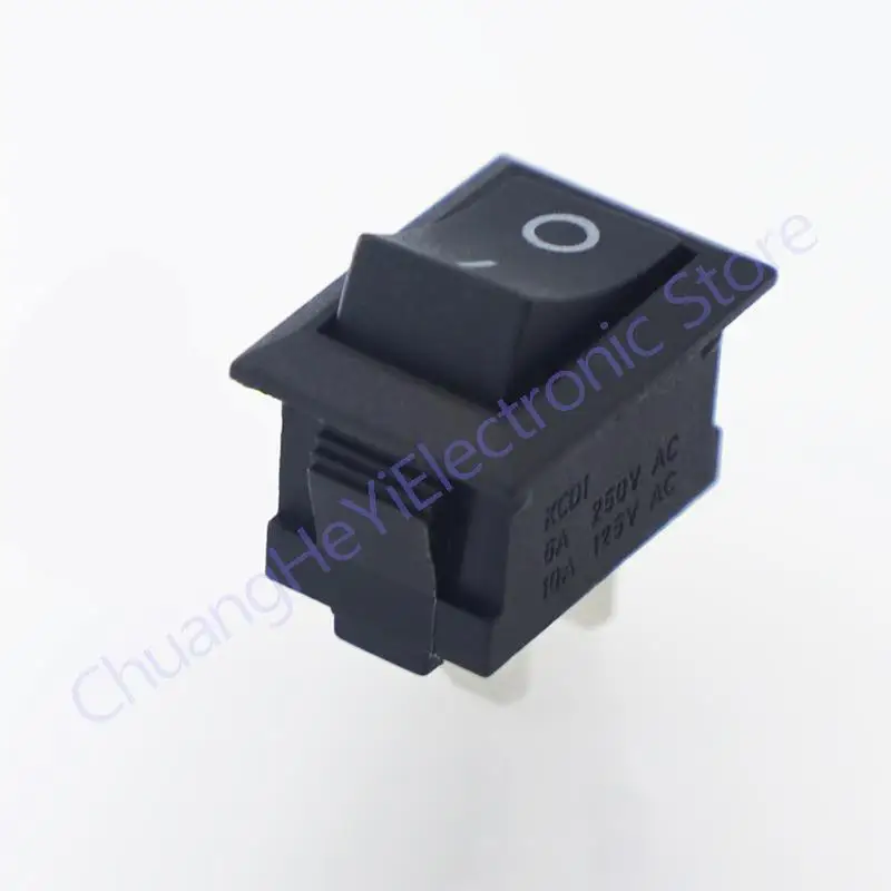 5Pcs Push Button Switch 15x21mm SPST 2Pin 6A 250V 10V 125V KCD1-101 Snap-in On/Off Rocker Switch 15MM*21MM Black