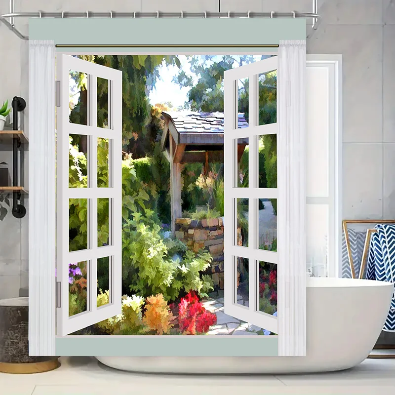 

Window Openers: Aesthetic Home Decor Wall Stickers for Living Room, Bedroom or Bathroom 3D Garden View Design Removable Vinyl Ar