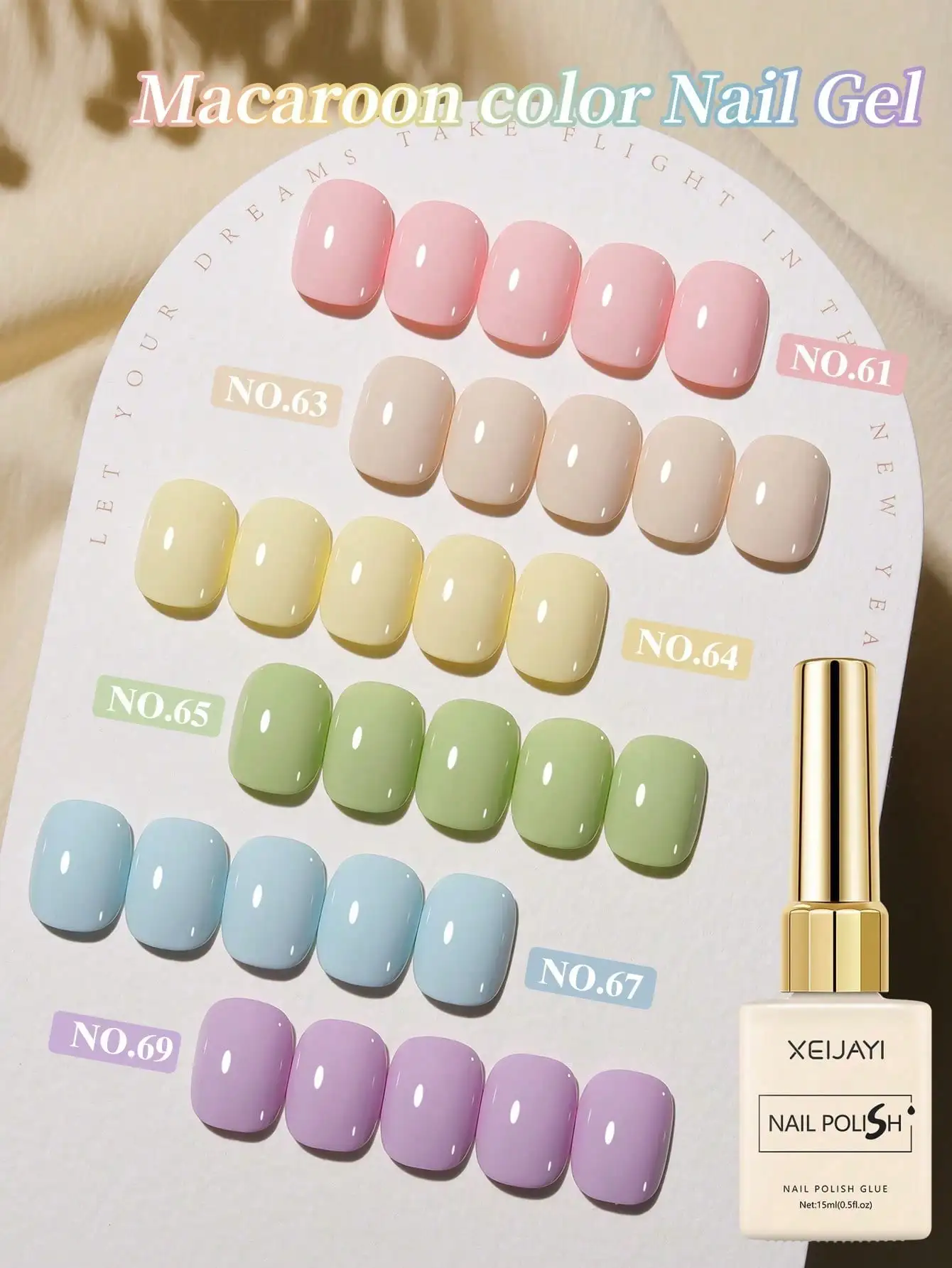 

6pcs Macaron Holographic Nail Gel Kit – Shimmering Iridescent UV Builder Gel with Mirror Effect for Salon & DIY Manicure