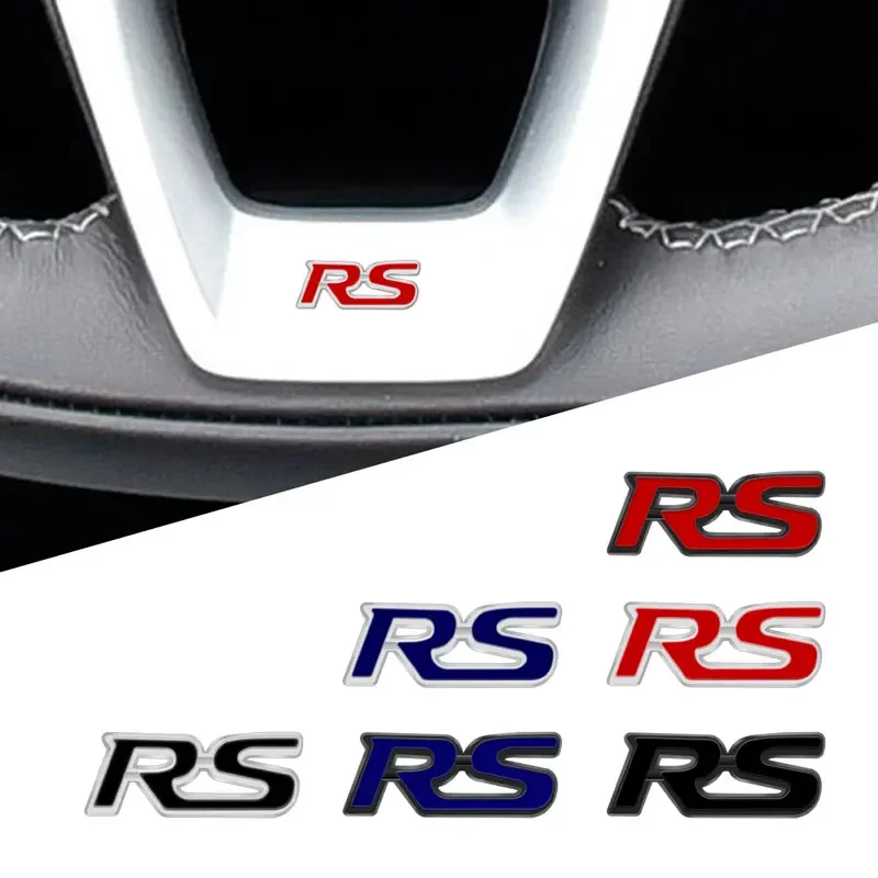 Car Interior Small Metal Sticker RS ​​Logo Car Steering Wheel Logo Decoration Accessories
