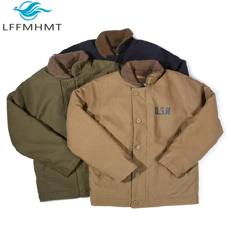 

High Quality Men's Navy Style Jacket Thickened Lamb Wool Cotton Coat Warm Stylish Winter Outerwear for Men Fashion Comfortable