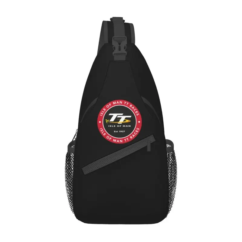 

Isle Of Man TT Races Sling Crossbody Backpack Men Custom Motobike Sports Chest Shoulder Bag for Travel Hiking Daypack