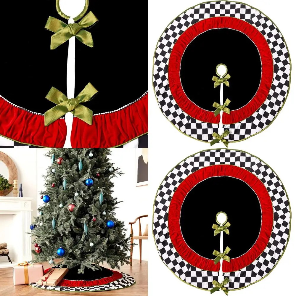 

52 Large Monochromatic Checkerboard Table Skirt