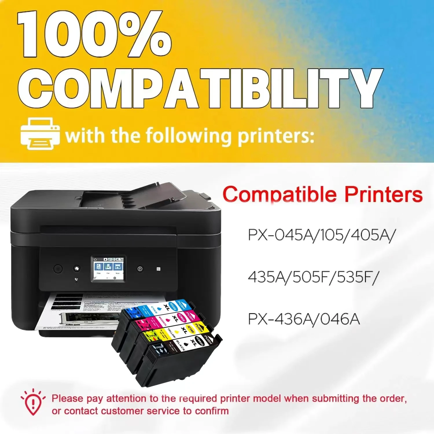 ICBK69 ICC69 ICM69 ICY69 Compatible Ink Cartridge for EPSON PX-045A 105 405A 435A 505F 535F PX-436A 046A  4Pack (1B+1C+1M+1Y)