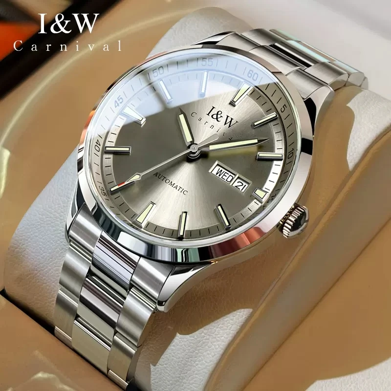 

CARNIVAL Brand Mechanical Watch Luxury Sapphire Calendar MIYOTA Movement Automatic Wristwatches Waterproof for Men Montre Homme