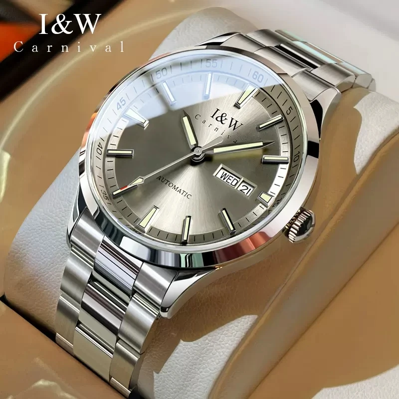 CARNIVAL Brand Mechanical Watch Luxury Sapphire Calendar MIYOTA Movement Automatic Wristwatches Waterproof for Men Montre Homme