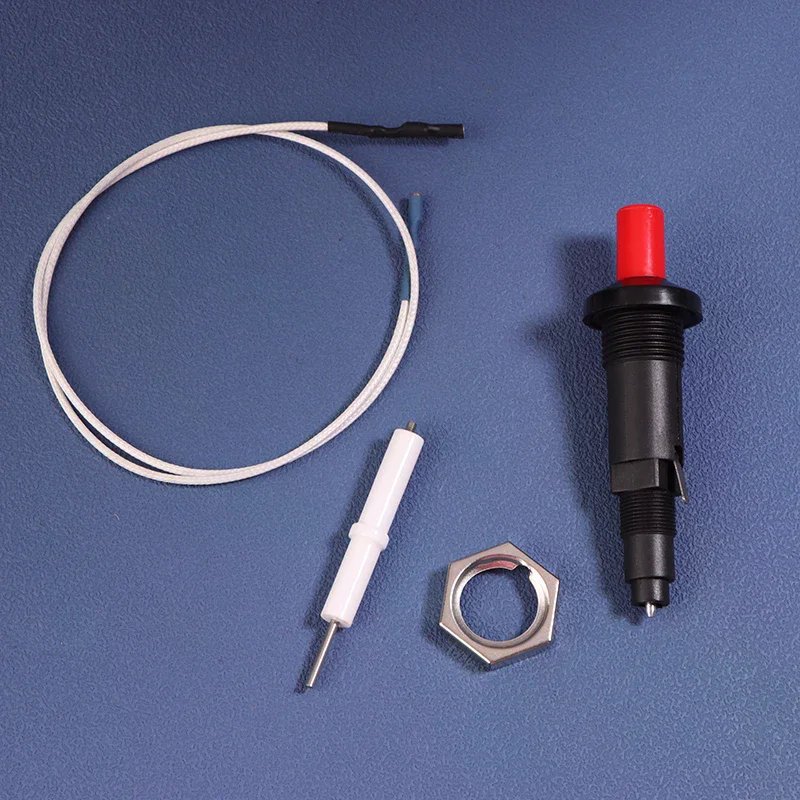 1Set Push Button Piezo Ignitor With Cable Spark Ignition Kit Pressing Sparking For Oven Stove BBQ Camping Hiking Kitchen Lighte