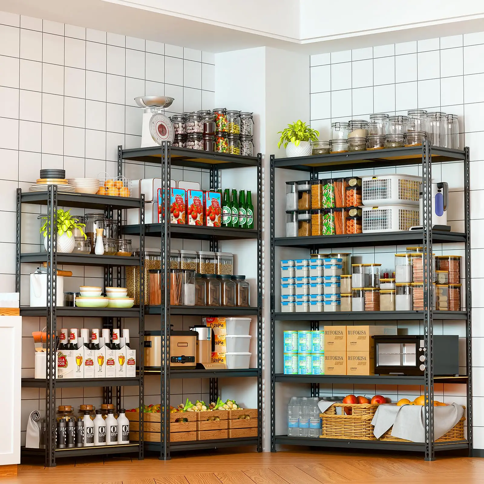 5-Tier Storage Shelving Unit, Metal, for Garage, Kitchen, Laundry Room, Adjustable, 30