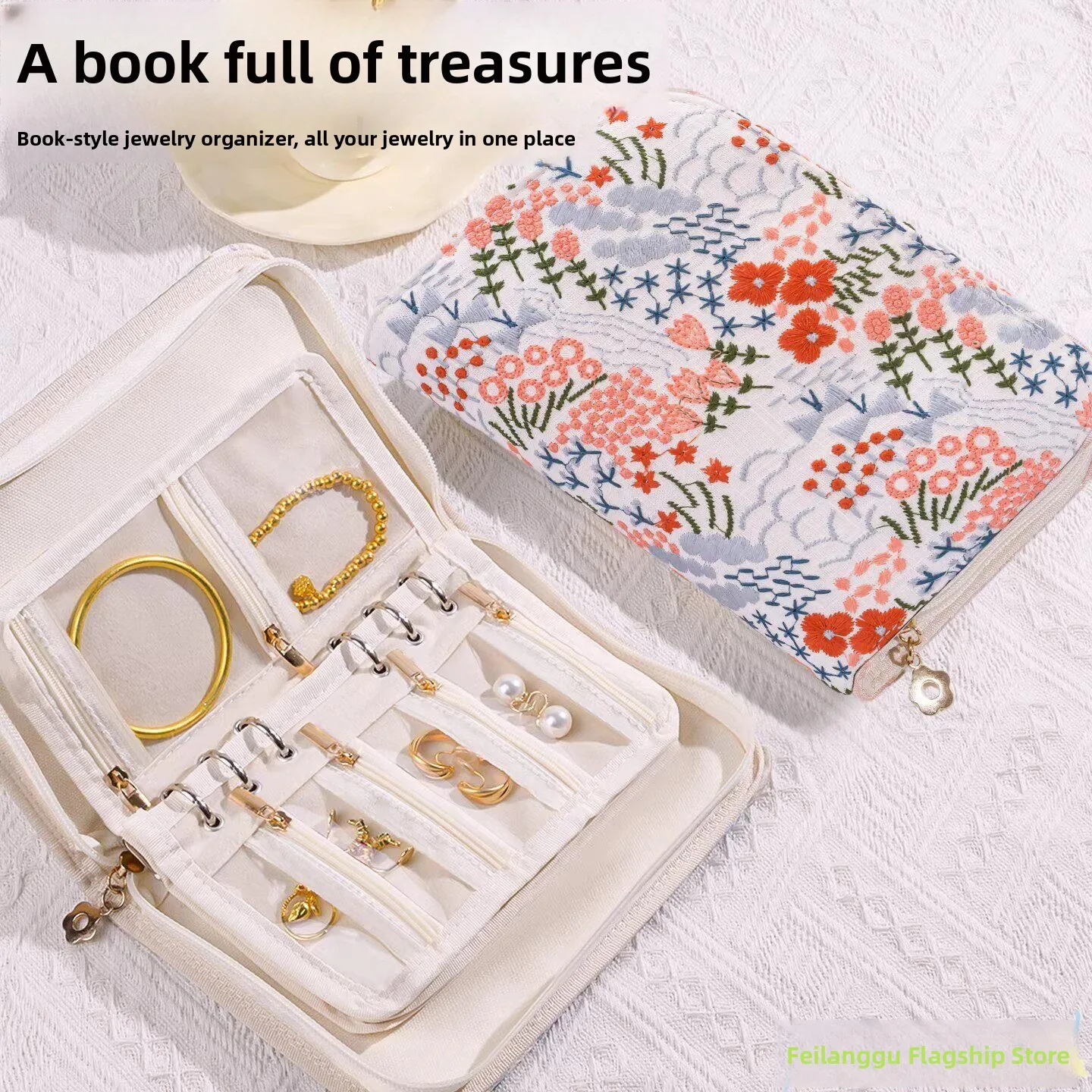 

Gold Jewelry Storage Bag Anti-Oxidation Portable Large Capacity Fashionable Jewelry Case Gold Accessories Organizer Pouch