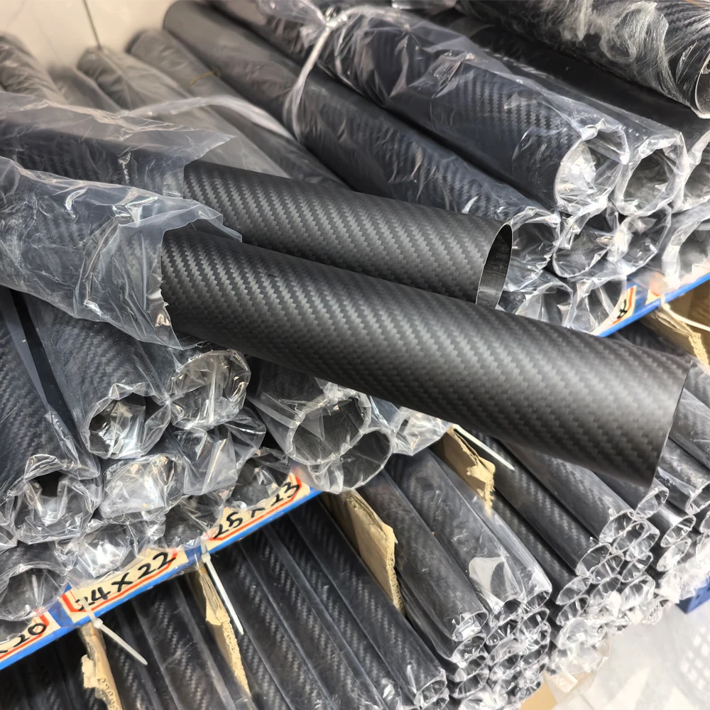4pcs length 600mm Carbon fiber pipe surface 3K Twill matte Carbon tubeCarbon fiber Cylindrical hollow tube for DIY