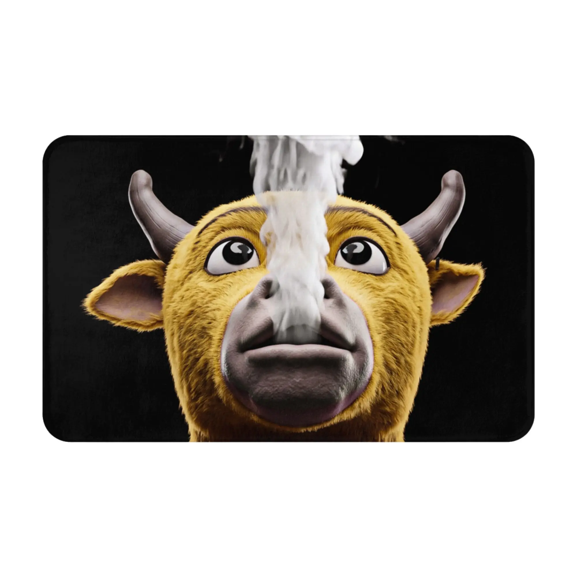 Bull White Smoke Surreal Meme Art Non-slip Doormat Bedroom Mat  Balcony Indoor Home Decorative