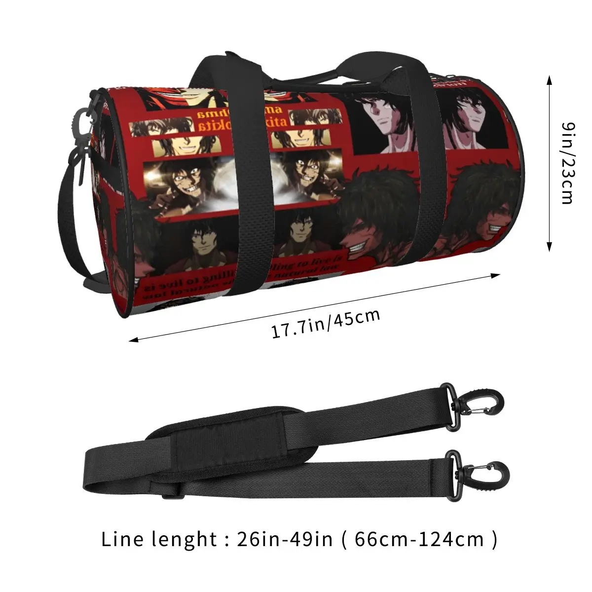 Kengan Ashura Anime Japan Cool Sport Bags Большая вместительная спортивная сумка Weekend Мужская дизайнерская сумка для плавания Красочная сумка для фитнеса