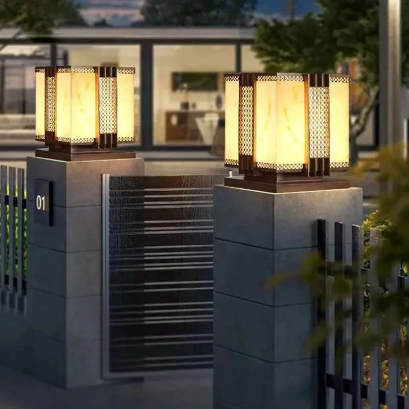 في الهواء الطلق LED أضواء الحديقة AC85-265V IP65 مقاوم للماء Lmitated الرخام الشارع مصباح لعمود الفصل سياج الباب آخر مسار الإضاءة