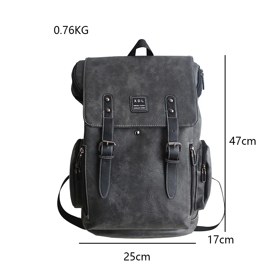 VC Vintage Soft Leather Men's Backpack High Quality Luxury Designer s for Men Fashion University Bags Urban Man