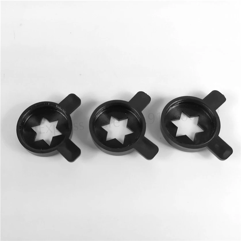 3 Black Hexagram Modeling Caps New Parts MQL Soft Serve Ice Cream Machines Fittings Mold Lids Inner Diameter 28mm