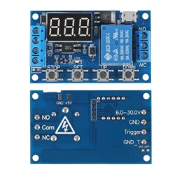 DC 6-30V Timer Relay Programmable Delay Relay Module Cycle Timer with LED Display 6V 9V 12V 24V Micro USB Smart Home Controller