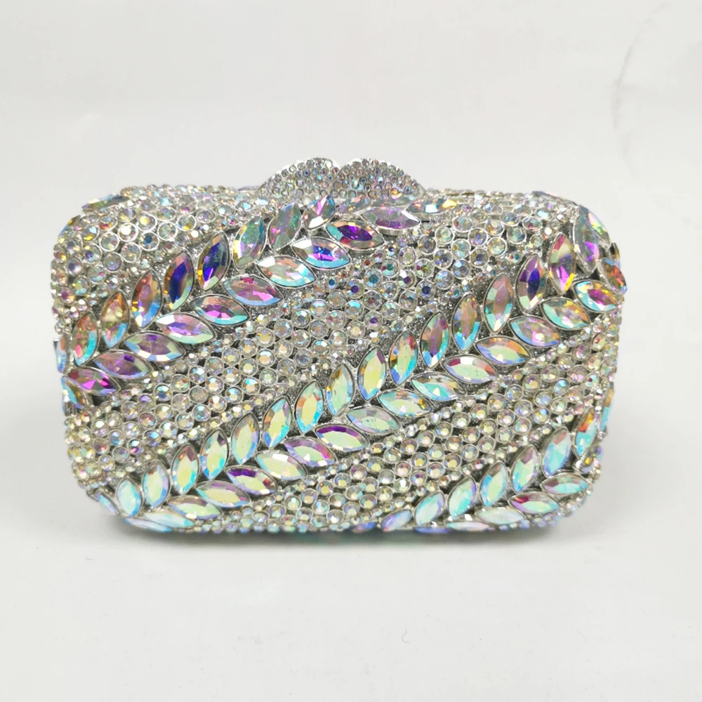 

Yellow/Blue/Green Multi-Colored Rhinestone Clutch Purse New Fashion Women's Diamond Messenger Bags Clutches Lady Party Handbags