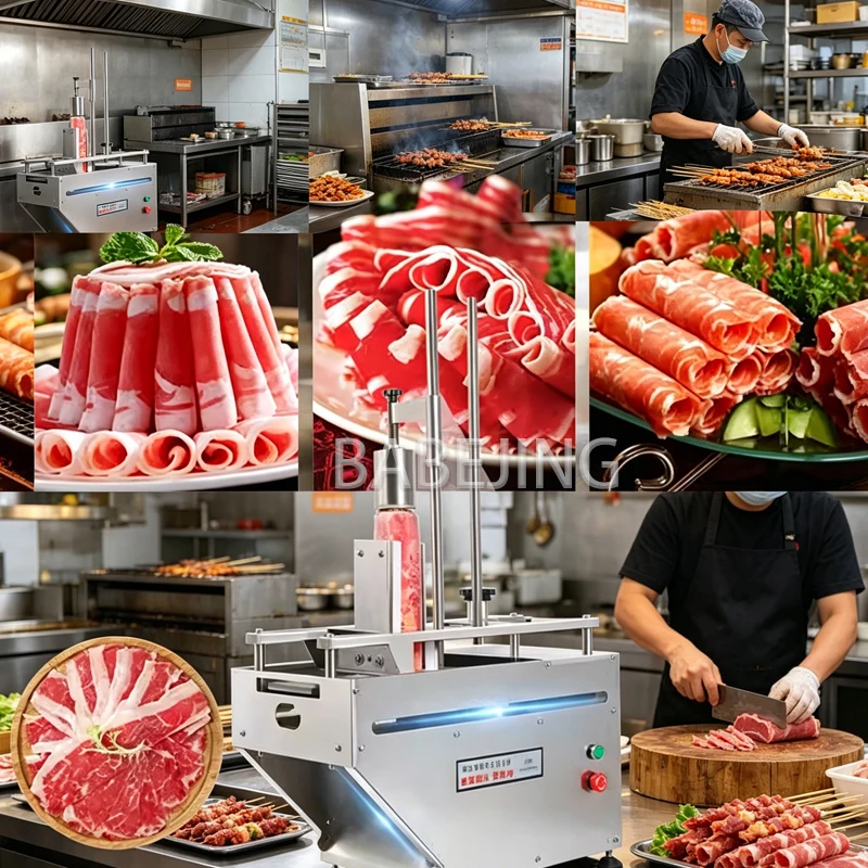 Electric Meat Cutter Fully Automatic Commercial & Household Use Lamb Roll Frozen Meat Grinder for Efficient Kitchen Processing
