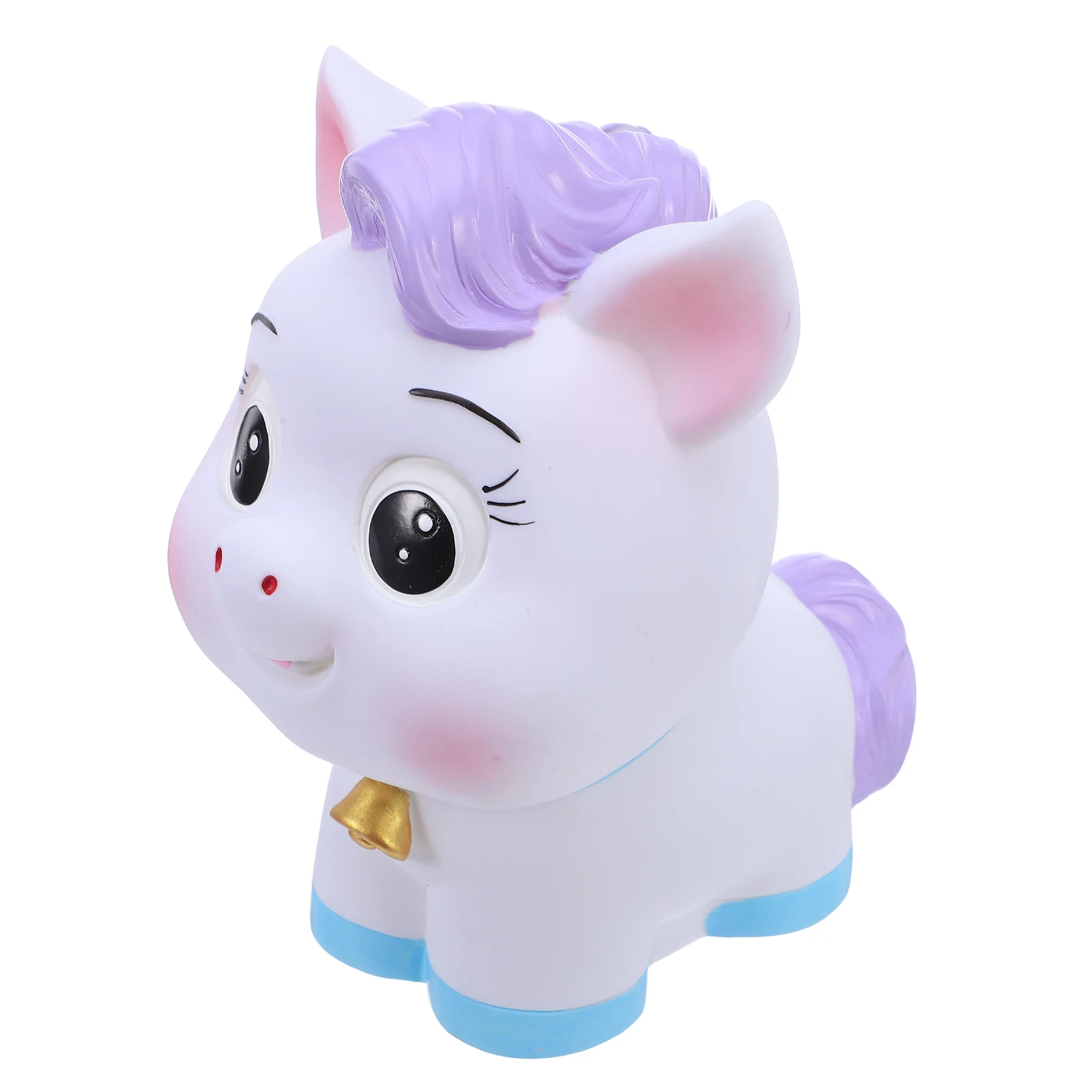 حاوية عملات معدنية بيضاء غير قابلة للكسر على شكل حصان من مادة PVC للأطفال، صندوق توفير على شكل حيوان لطيف للأطفال هدية عيد ميلاد المنزل #2